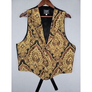 Shrine Hollywood Aristocrat Vest Size Large Gold Brown Victorian Gothic